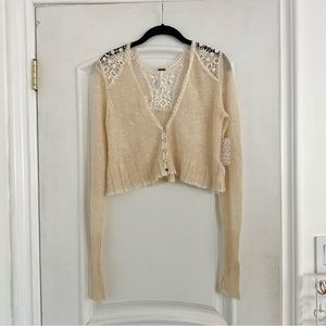 free people lace knit cardigan